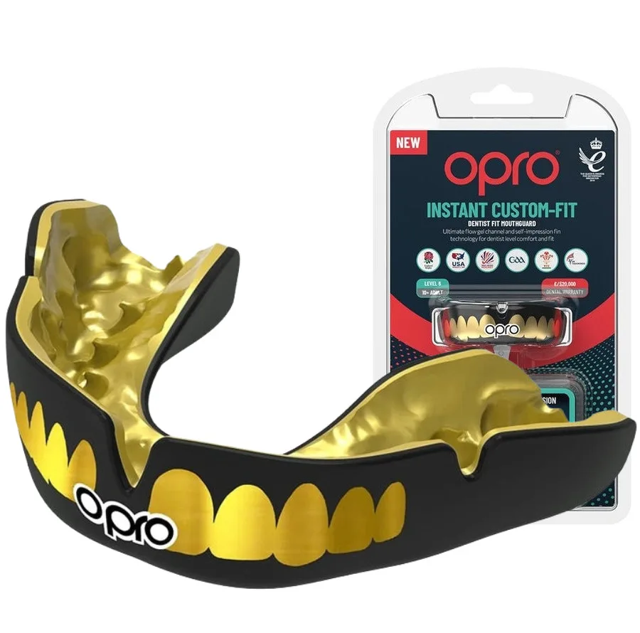 Капа OPRO Dental Grade тришарова 11+ Чорна/Золота