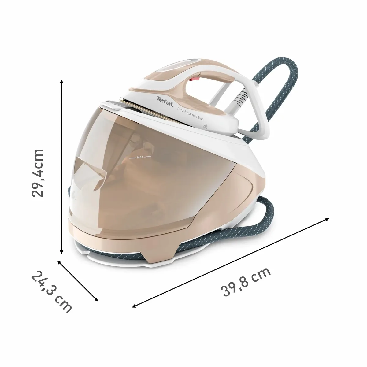 Парогенератор Tefal Pro Express Eco, 2200Вт, 1800мл, потужний паровий удар - 550гр, безперервна подача пари - 140гр, білий.