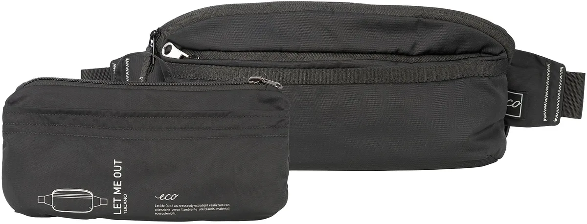 Сумка через плече, розкладна, Tucano Let Me Out Crossbody, чорна