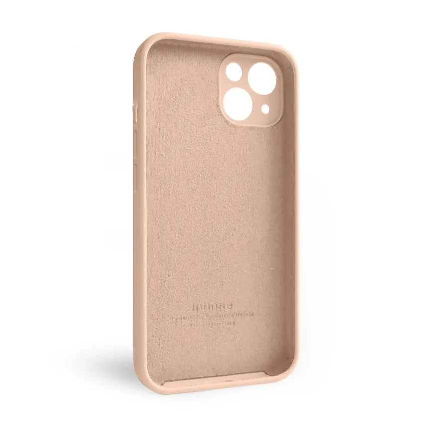 Чохол Silicone Case для iPhone 13 силіконовий бежевий закрита камера