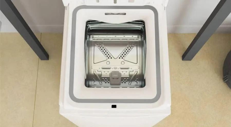 Пральна машина Whirlpool вертикального завантаження, 6 кг, 1000 об/хв, клас енергоефективності C, 60 см, з дисплеєм, біла.