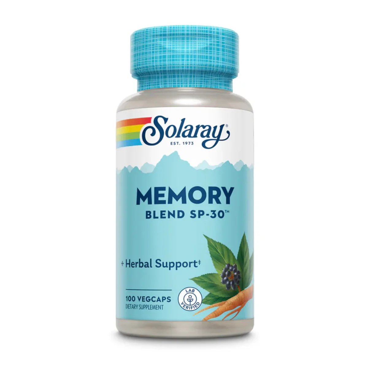 Memory Blend Solaray рослинні капсули 100 vcaps для підтримки мозку та концентрації.