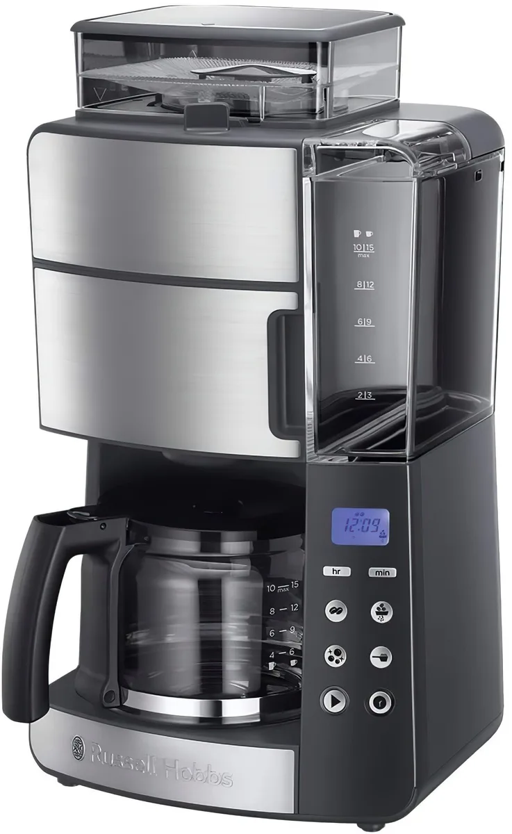 Кавоварка Russell Hobbs крапельна 1.25л чорна нержавіюча сталь