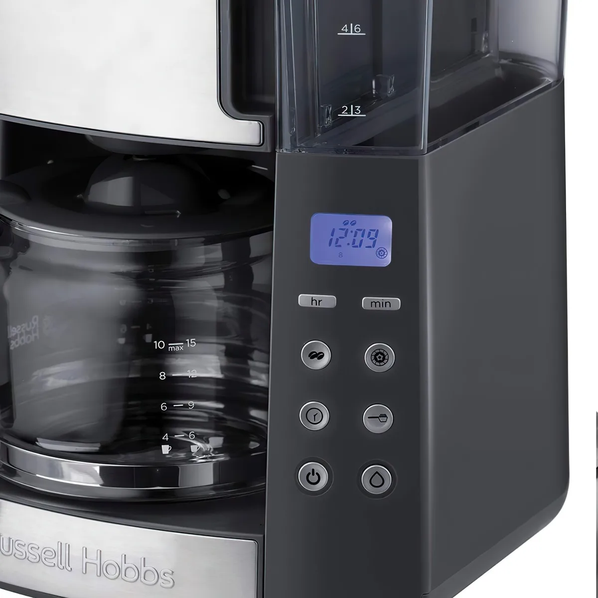 Кавоварка Russell Hobbs крапельна 1.25л чорна нержавіюча сталь
