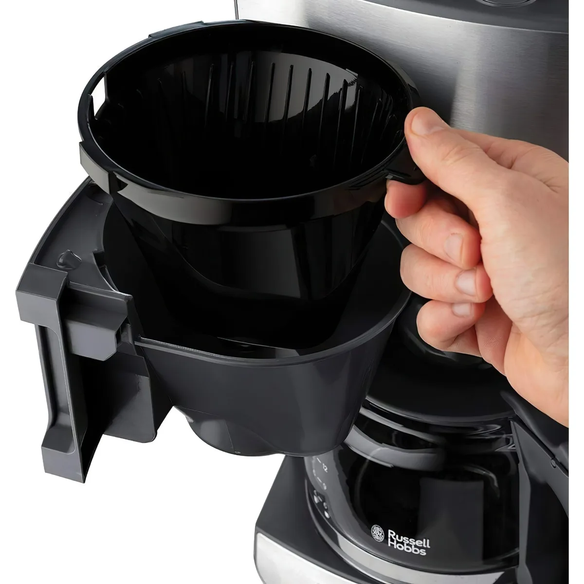 Кавоварка Russell Hobbs крапельна 1.25л чорна нержавіюча сталь