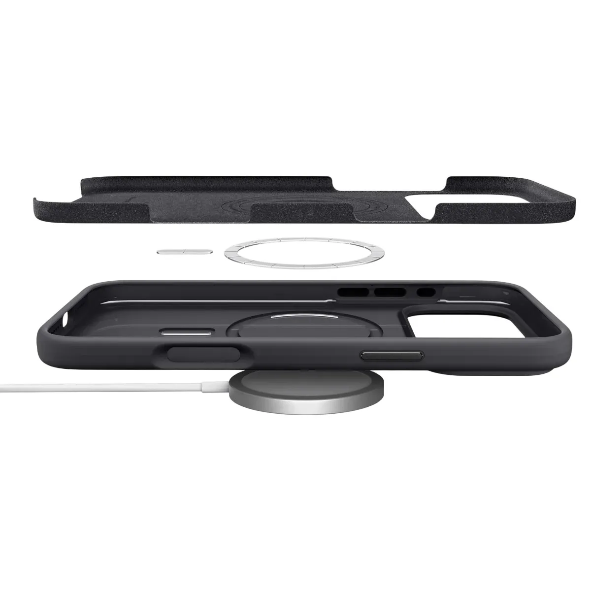 Чохол Spigen для iPhone 17 Pro, Silicone Fit MagFit, Black