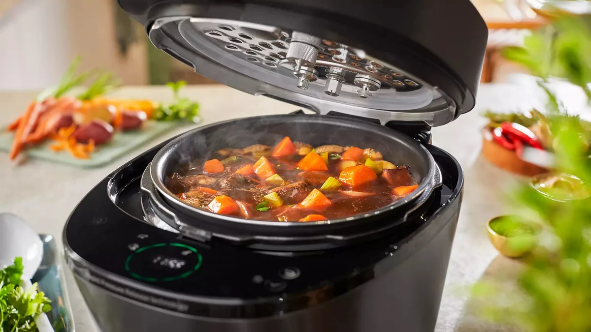 Мультиварка-скороварка Philips All-in-One Cooker, 1000Вт, чаша-5л, електронне керув., пластик, чорний