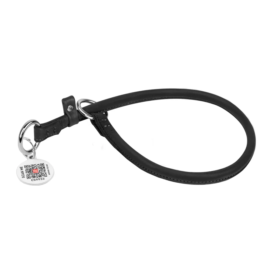 Нашийник ривковий WAUDOG Soft 60х1,3 см шкіряний чорний