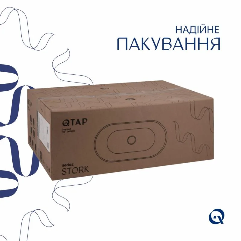Раковина овальна Qtap Stork 570x390 мм керамічна біла врізна під стільницю
