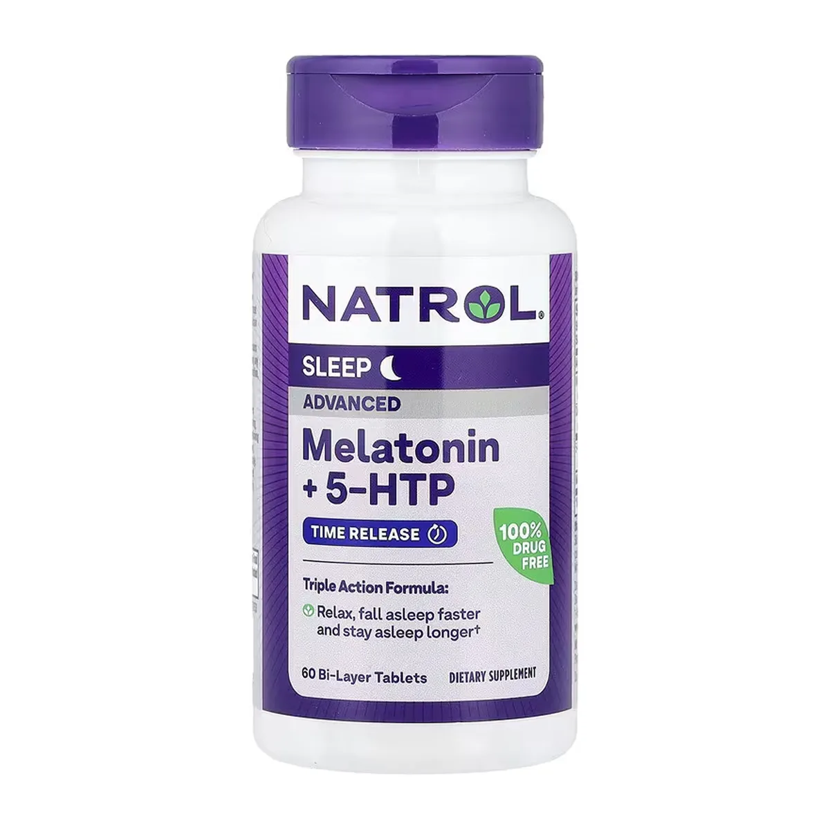 Мелатонін Natrol 60 табл для сну без ліків з 5-HTP
