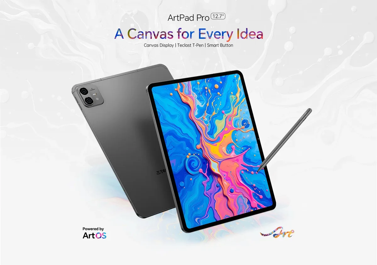Планшет Teclast ArtPad Pro 12.7" 8ГБ, 256ГБ, LTE, 10000мА•год, Android, сірий