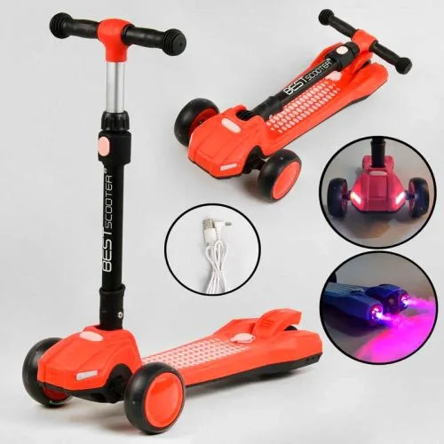 Трехколесный самокат Best Scooter с парогенератором складной руль звук машины дым для детей игрушка