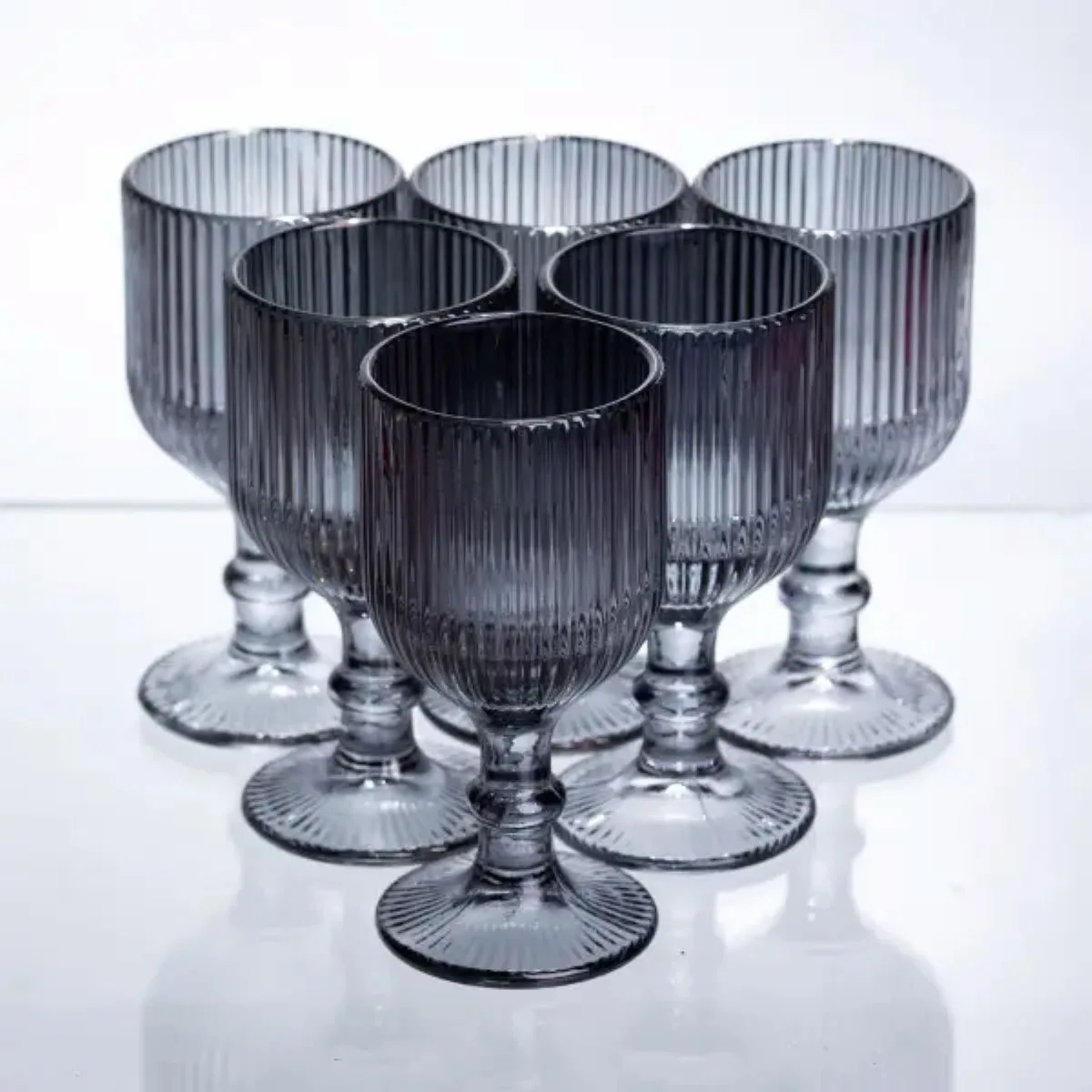 Набір чарок для міцних напоїв 50 мл 6 штук товсте скло сірий