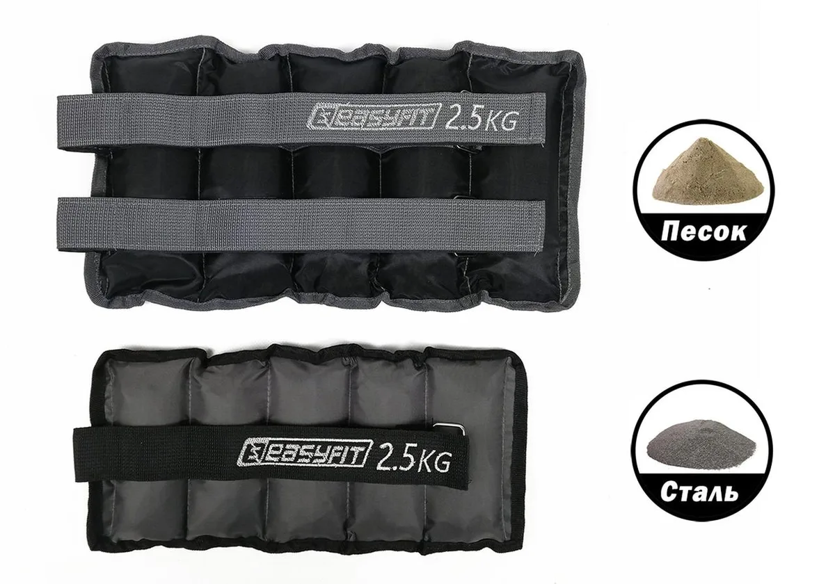 Утяжелителі EasyFit Metal 2,5 кг сталеві чорні