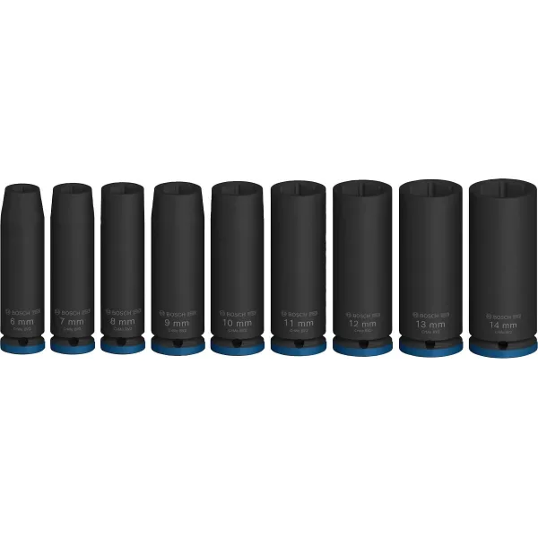 Набір ударних торцевих головок Bosch 1/4" 50 мм 9 шт 6-14 мм
