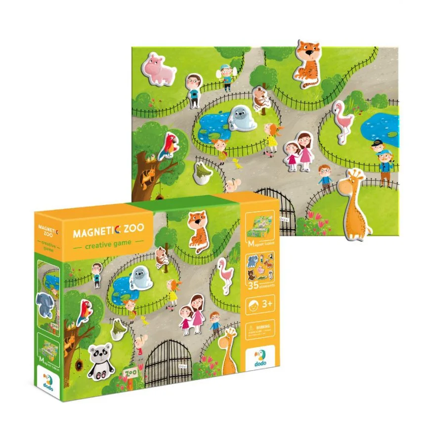 Розвиваюча магнітна гра DoDo Toys магнітна планшетка 21,5х31,5 см 35 магнітів з тваринами
