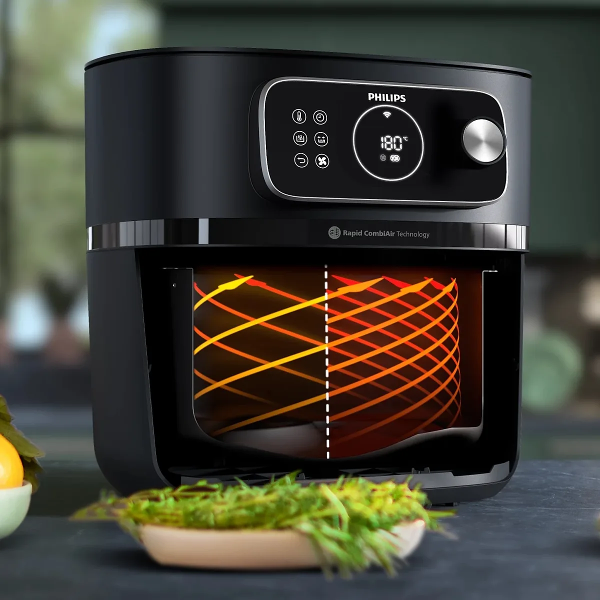 Мультифункційна піч Philips Combi XXL Smart 2200Вт, чаша на 8.3л, сенсорне управління, 22 автоматичні програми, пластик, білий.