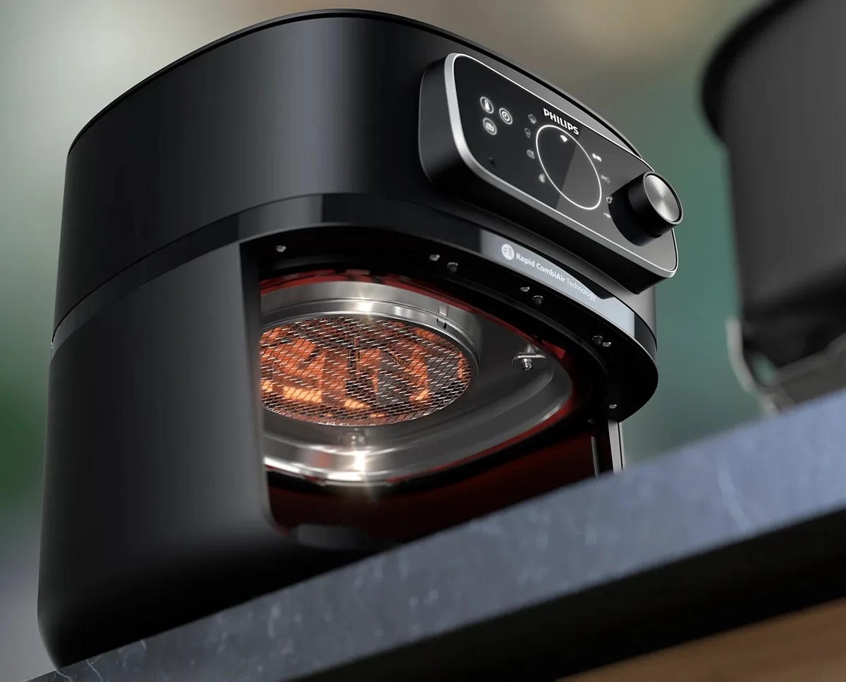 Мультифункційна піч Philips Combi XXL Smart 2200Вт, чаша на 8.3л, сенсорне управління, 22 автоматичні програми, пластик, білий.