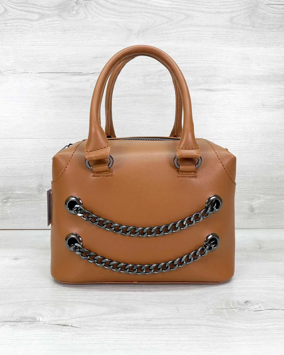 Женская сумка Jean 25x18x12 см экокожа рыжий с регулируемым плечевым ремнем