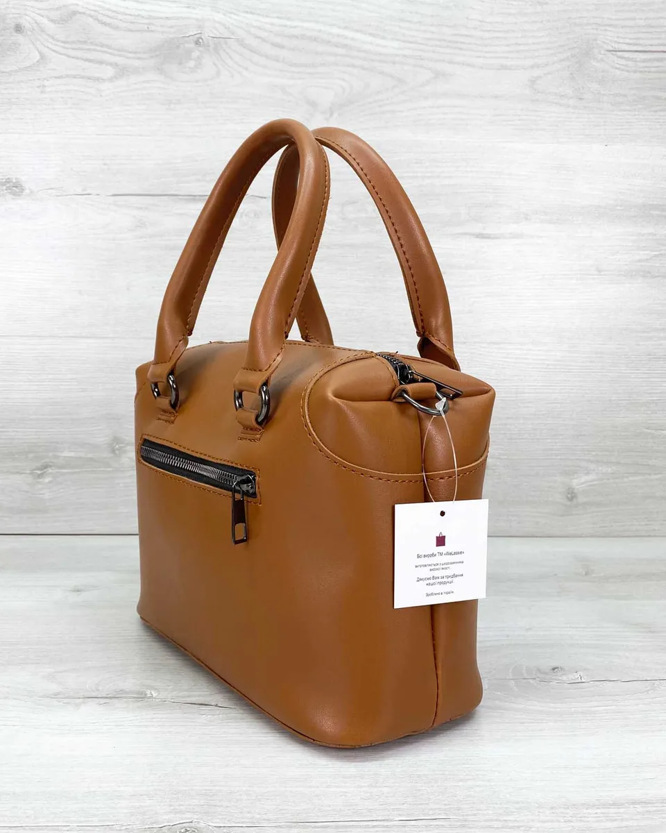 Женская сумка Jean 25x18x12 см экокожа рыжий с регулируемым плечевым ремнем