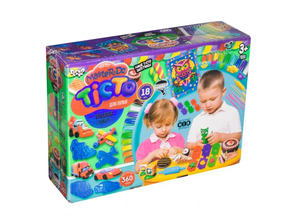 Тісто для ліплення Danko Toys 18 кольорів м'яке безпечне 18 брикетів