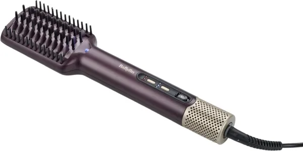 Фен-щітка Babyliss Air Power, 900Вт, 3 швидкості, холодний повітряний потік, 2 насадки, фіолетового кольору.