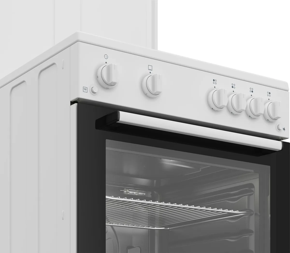 Газова плита Beko, 64 л, 60x60 см, з таймером, біла.