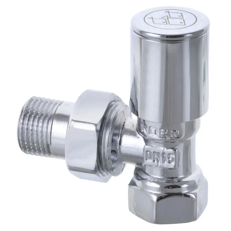 Кран для рушникосушки Koer 1/2" кутовий хромований