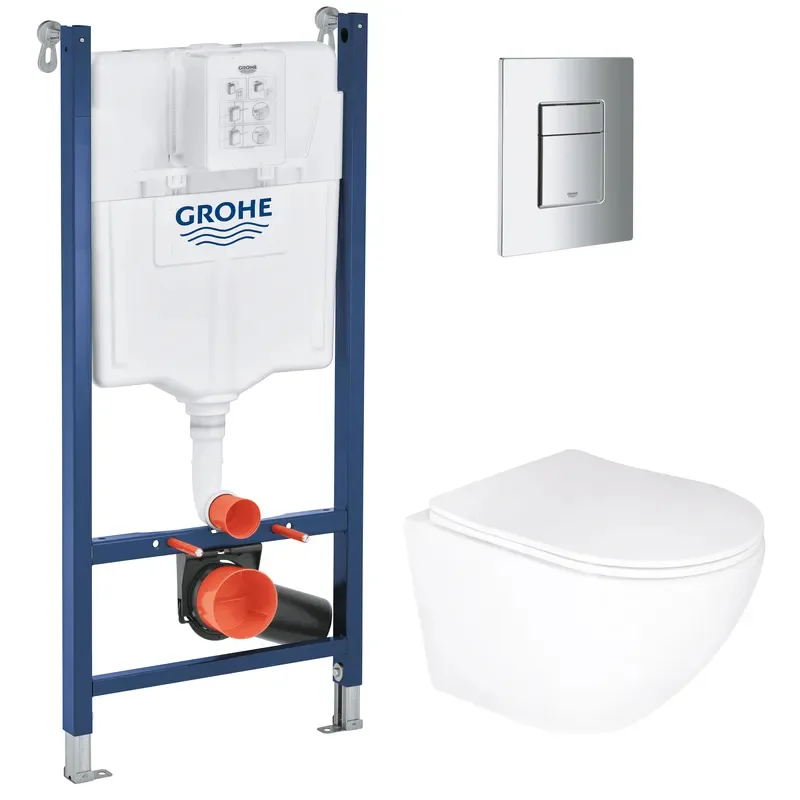 Комплект Grohe Унітаз підвісний кераміка 485х360х365 мм Білий
