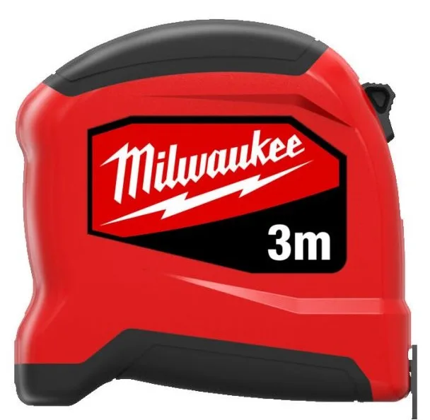 Рулетка Milwaukee SLIMLINE, 5м x 16мм з механізмом блокування, виготовлена з АБС-пластику.