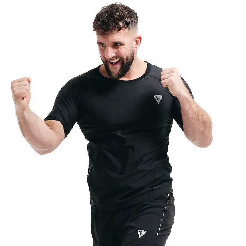 Чоловіча футболка RDX Polyester M Чорна з ефектом сауни