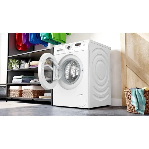 Пральна машина Bosch фронтального завантаження, 7 кг, 1200 об/хв, клас енергоефективності A, ширина 59 см, з дисплеєм, біла.