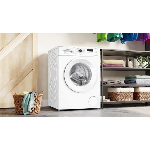 Пральна машина Bosch фронтального завантаження, 7 кг, 1200 об/хв, клас енергоефективності A, ширина 59 см, з дисплеєм, біла.