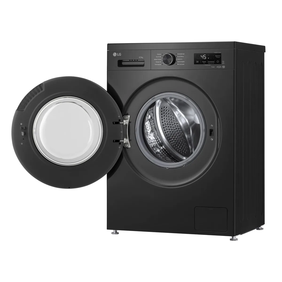 Фронтальна пральна машина LG, 6.5 кг, 1200 об/хв, клас енергоспоживання В, 44 см, з дисплеєм, функцією пари, інверторний двигун, ч