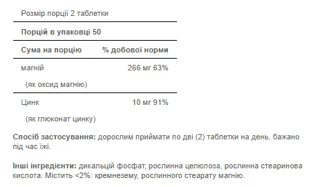 Магний с Цинком Puritans Pride 100 табл