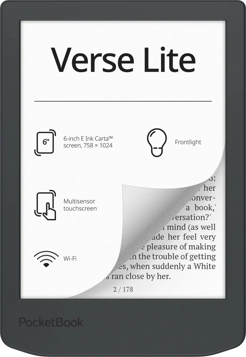 Електронна книга PocketBook 6 дюймів E Ink Carta підсвічування сірий