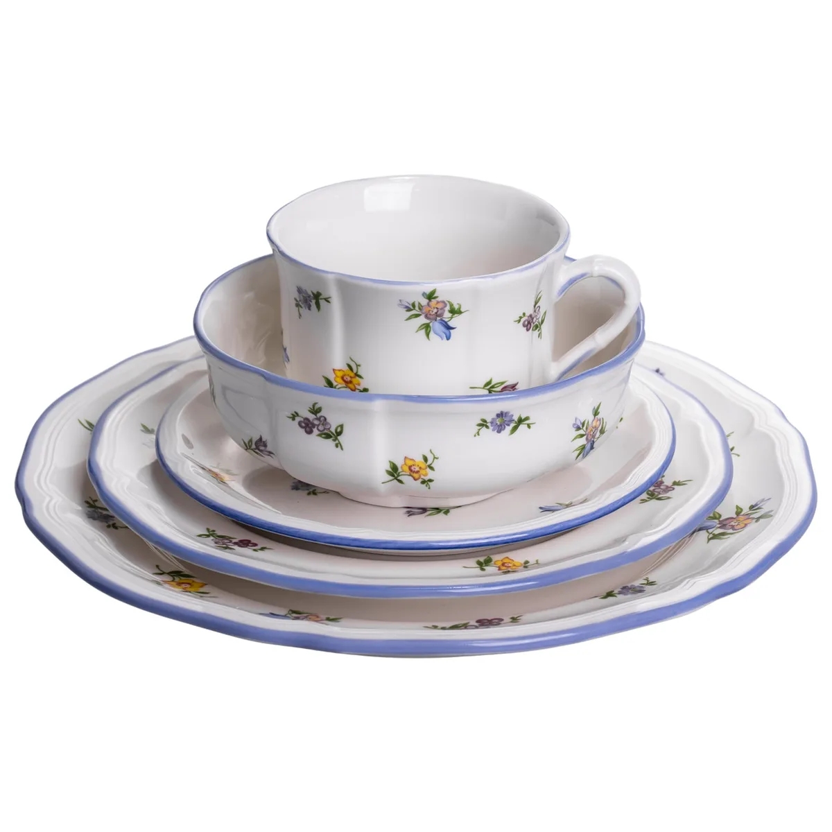 Столовий набір посуду порцеляновий 32 предмети на 6 персон білий Retro Floral