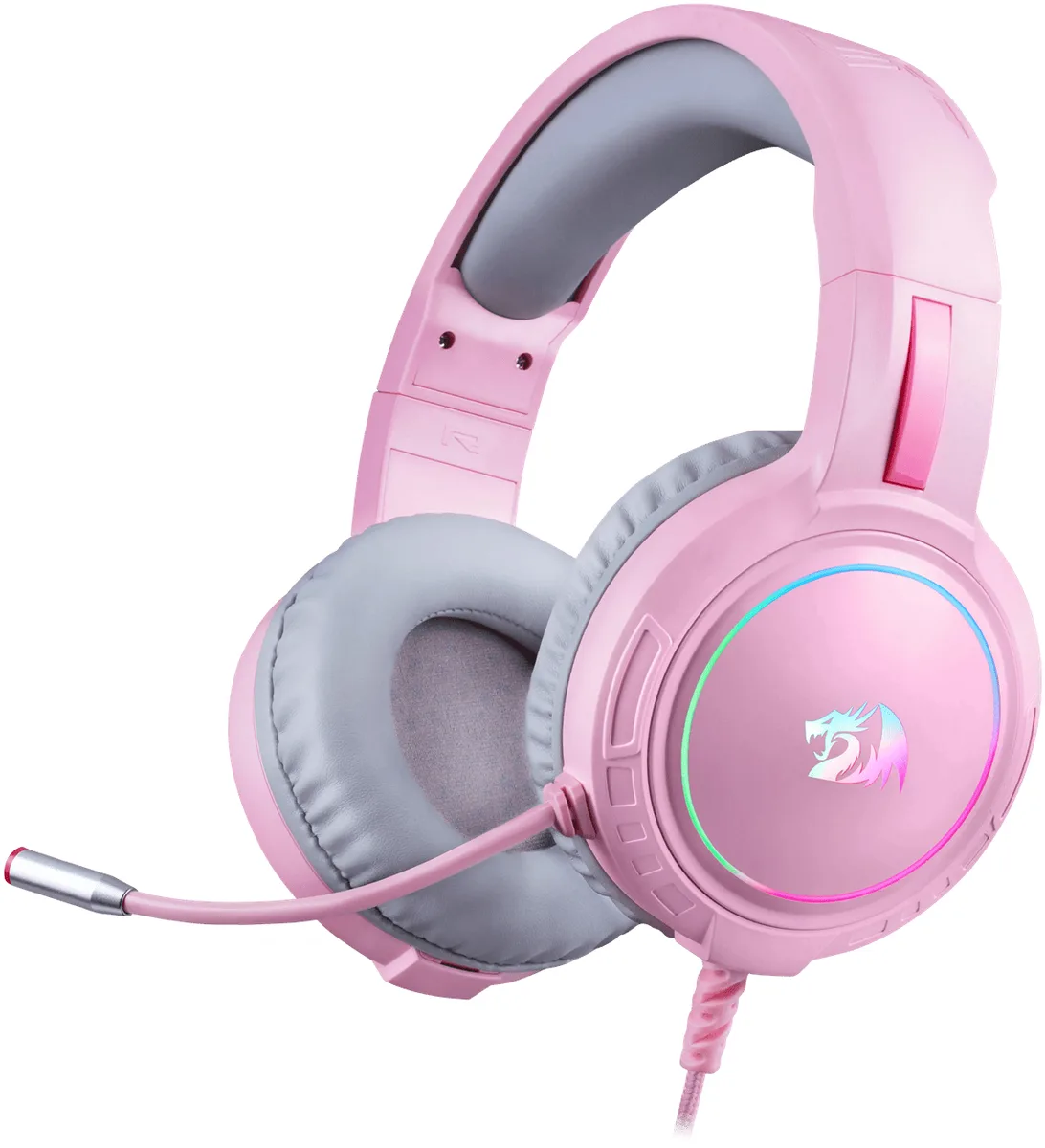 Гарнитура Redragon Пластик Провода 1,8 м Розовая RGB подсветка