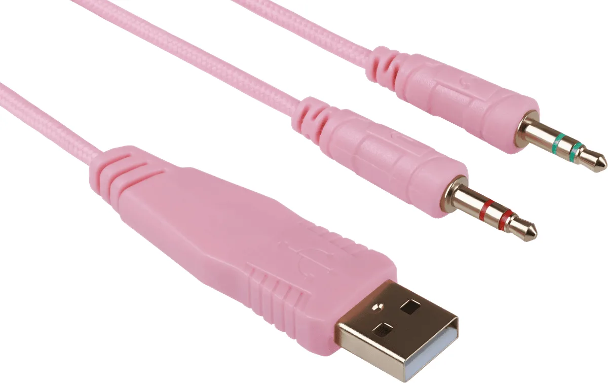 Гарнитура Redragon Пластик Провода 1,8 м Розовая RGB подсветка