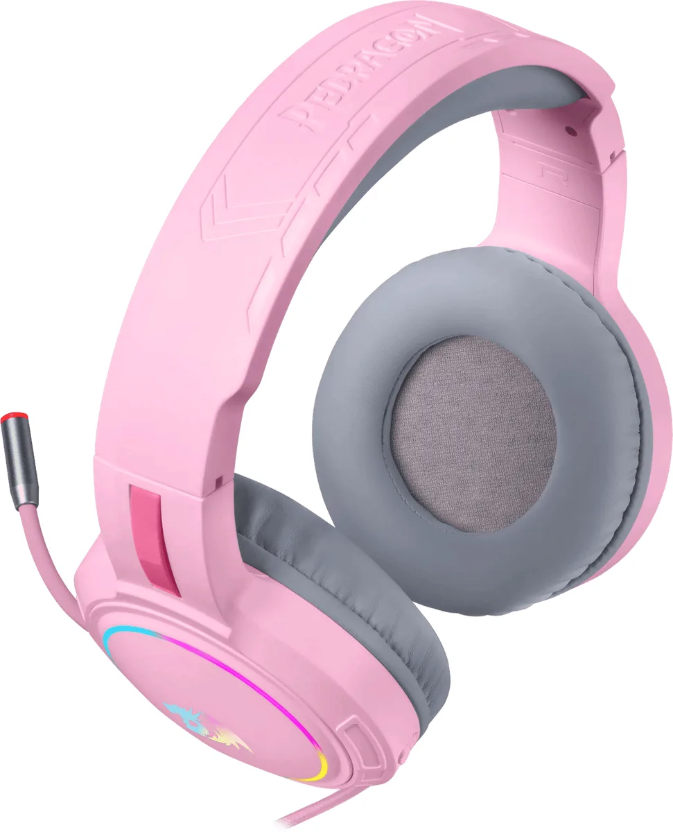 Гарнитура Redragon Пластик Провода 1,8 м Розовая RGB подсветка