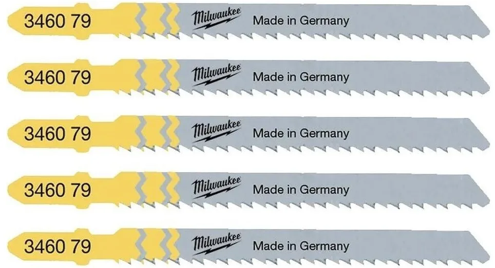 Полотно для лобзика Milwaukee T101BR, по дереву, зубці 2.5мм, довжина 75мм, комплект 5 штук.