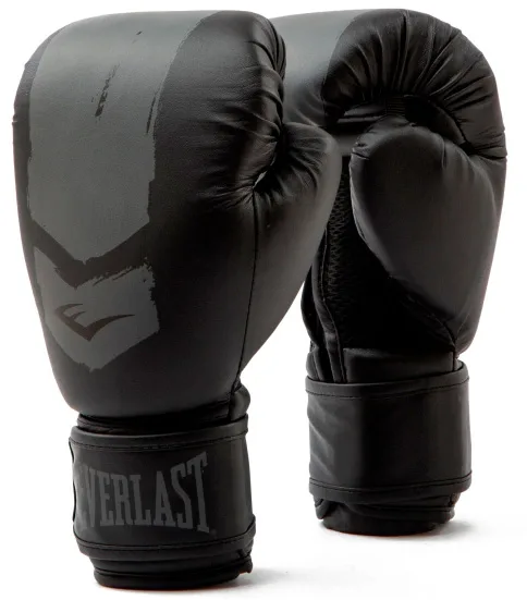 Боксерські рукавиці Everlast поліуретан 6 унцій чорний сірий унісекс