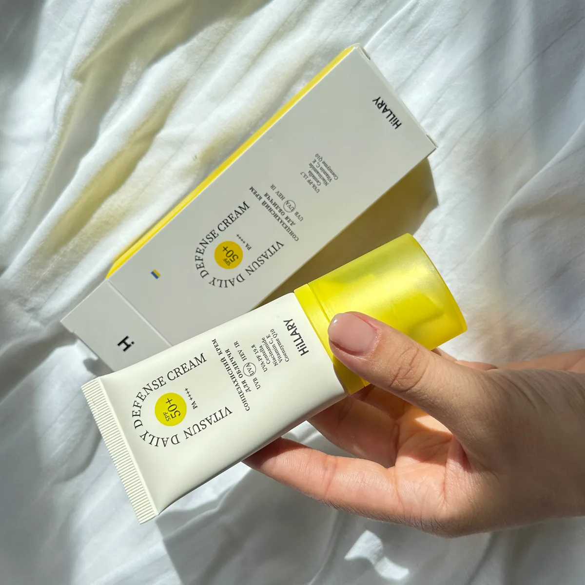 Солнцезащитный крем для лица SPF 50 Hillary защита от UV-излучения ежедневный уход за кожей.
