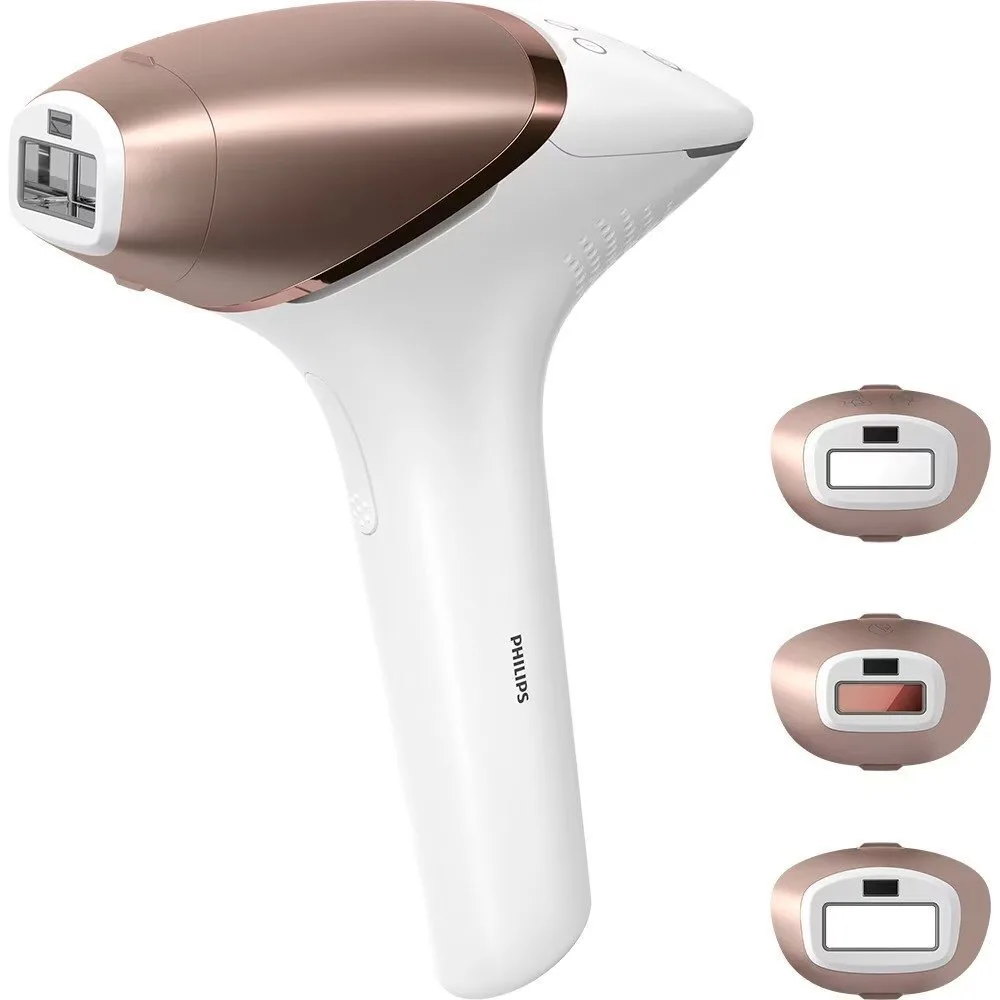 Акумуляторний фотоепілятор Philips Lumea IPL 9900 Series, 450000 спалахів, 3 насадки, обробка ділянки 2-4 см2, в комплекті футляр.