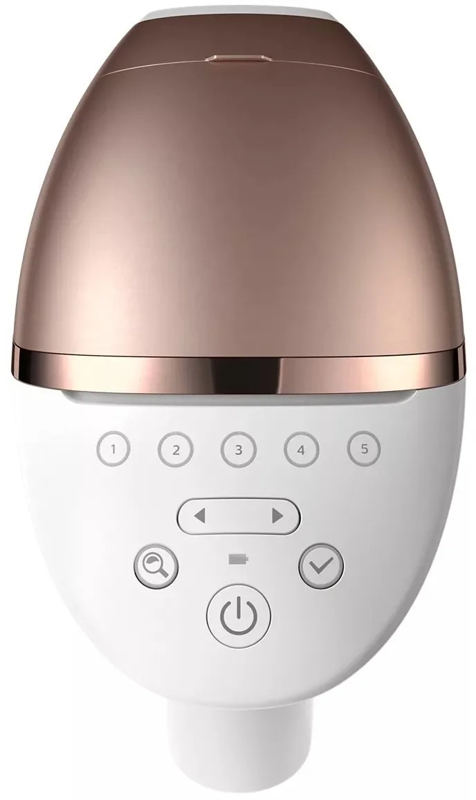 Акумуляторний фотоепілятор Philips Lumea IPL 9900 Series, 450000 спалахів, 3 насадки, обробка ділянки 2-4 см2, в комплекті футляр.
