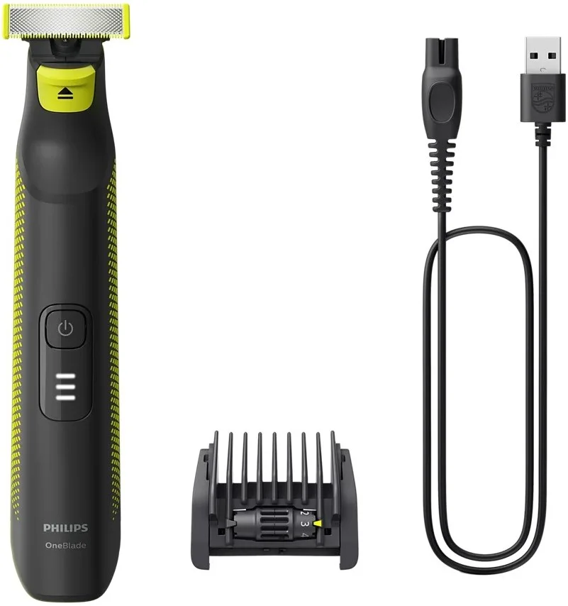 Електрична бритва Philips OneBlade Pro, Li-Ion, для сухого та вологого гоління, з індикатором заряду, чорного кольору.