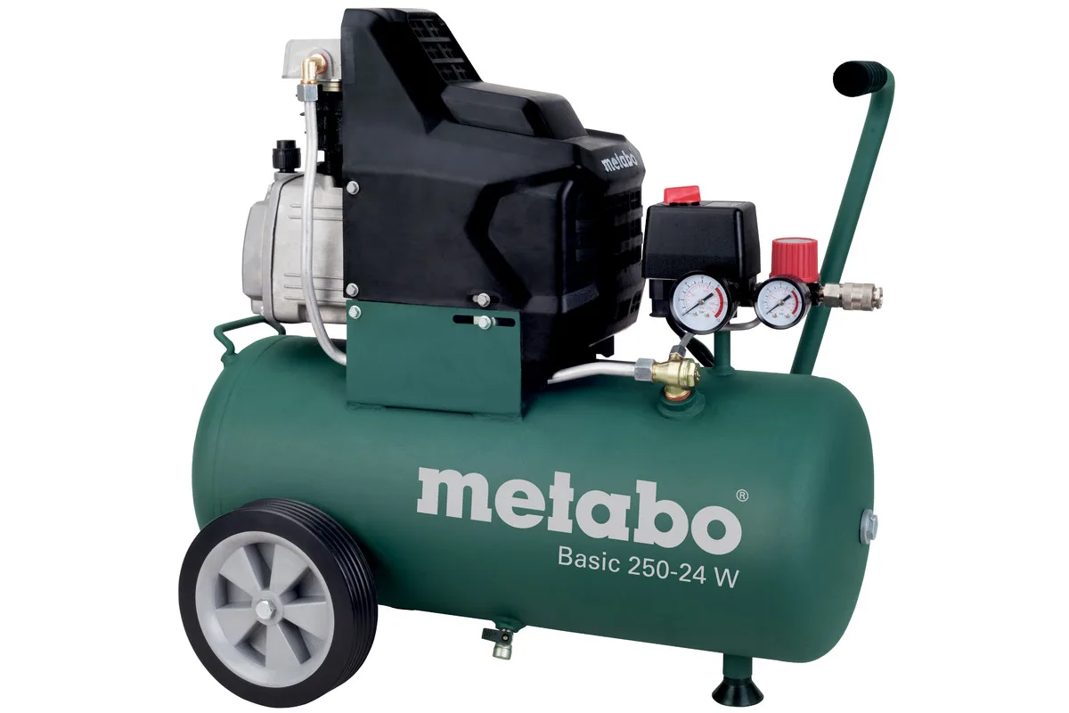 Пневматичний компресор Metabo Basic 250-24 W, 1500 Вт, 24 л, 110 л/хв, 8 бар.