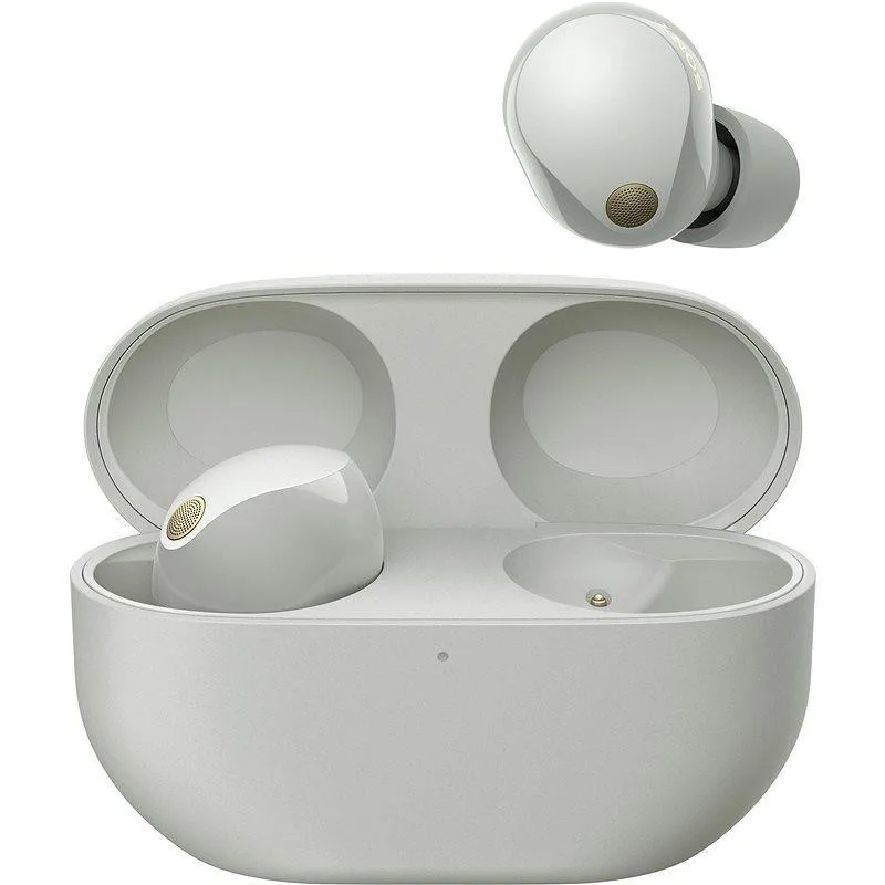 Наушники TWS Sony WF-1000XM5 BT 5.3, ANC, Hi-Res, IPX4, SBC, AAC, LDAC, LC3, серебристый.