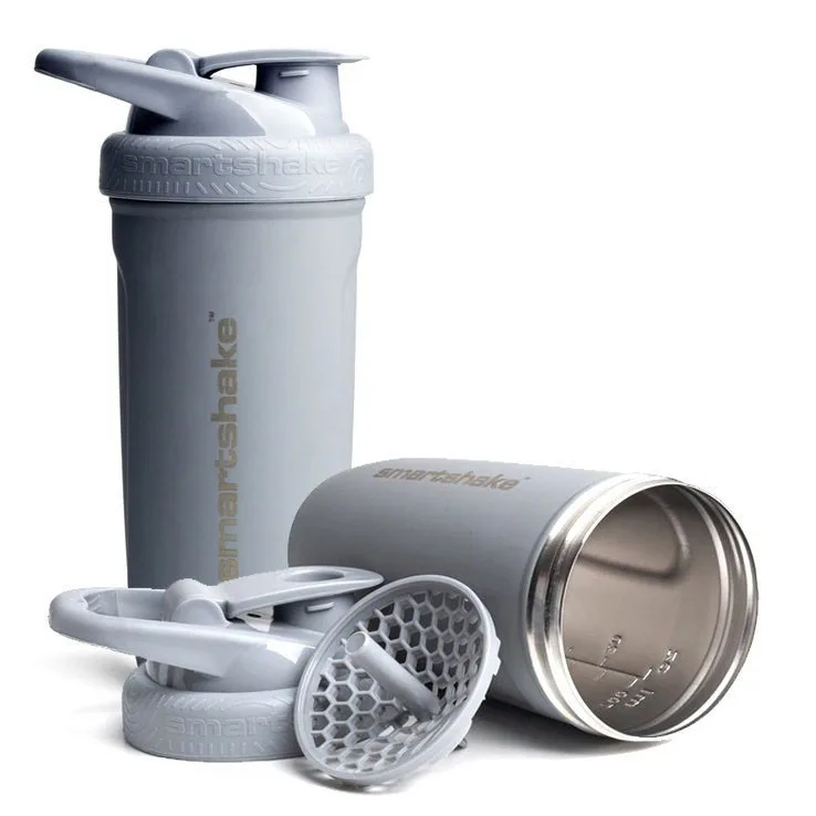 Шейкер спортивний SmartShake нержавіюча сталь 900 мл сірий