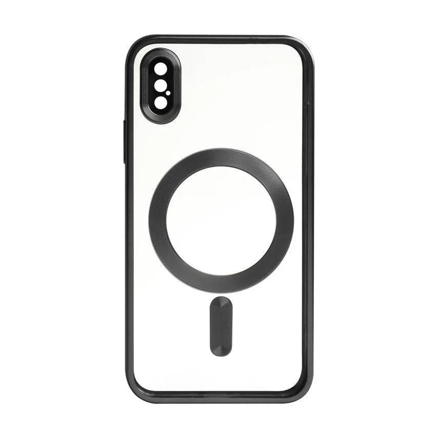 Чохол MagSafe для iPhone чорний матовий пластик силікон